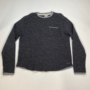 Carbon 2 Cobalt Mens Charcoal Heathered Thermal Knit Long Sleeve Shirt Size M